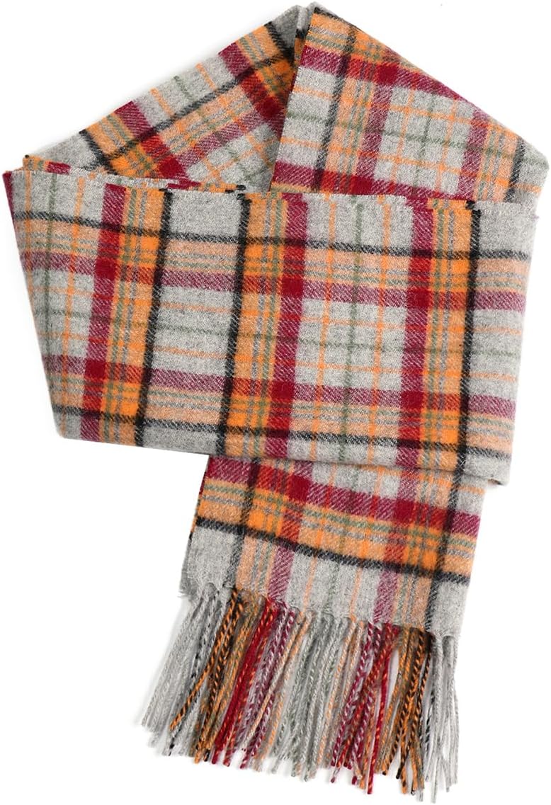 SKNSOFT Winter Wool Plaid Scarf for Men,Women Fashion Tartan Wrap Checkered Scarves - Image 1